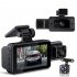 3 Channel Car Dash Cam  1080P Built In WiFi Dash Camera Front Inside Rear  Motion Detection  Loop Recording  3  Screen Infrared Night Fill Light black