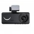 3 Channel Car Dash Cam  F2 0 1080P Full High Definition Dash Camera Front Inside Rear  140 Degree Wide Angle  Motion Detection  Loop Recording black
