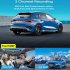 3 Channel Car Dash Cam  F2 0 1080P Full High Definition Dash Camera Front Inside Rear  140 Degree Wide Angle  Motion Detection  Loop Recording black