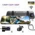3 Channel Dash Cam 1080P HD Full Touch Screen 170 Degrees Wide Angle Dashboard Camera G Sensor Black