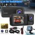 3 Channel Dash Cam 1080P Front 720P Cab 480P Rear Triple Dash Camera IPS Screen Driving Recorder 24Hr Parking Mode Black