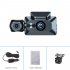 3 Channel Dash Cam Built in WiFi Front And Rear Inside Dash Camera 1080P Three Way Camera Dashboard Night Vision Camera 170  Wide Angle Recorder For Cars Front  