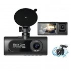 3 Channel Dash Cam Camera, Front Inside and Rear Camera WiFi Camcorder Camera