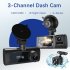 3 Channel Dash Cam Camera  Front Inside and Rear Camera WiFi Camcorder Camera 1080P HD Loop V20 front inside