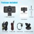 3 Channel Dash Cam Front Rear Inside 1080p Full High Definition Wide Angle Dashboard Camera Ir Night Vision Black