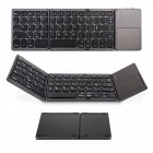 3-Fold- Keyboard Ultra Thin Light ABS Mini Wireless Bluetooth Keyboard Touchpad Windows Android black