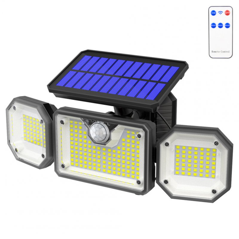 3 Heads Solar Lights Outdoor IP65 Waterproof Energy Saving 3 Mode with RC