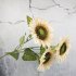 3 Heads Sunflower Artificial Flowers Bouquet Home Wedding Decor DIY Crafts blue 63cm