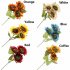 3 Heads Sunflower Artificial Flowers Bouquet Home Wedding Decor DIY Crafts red 63cm