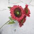 3 Heads Sunflower Artificial Flowers Bouquet Home Wedding Decor DIY Crafts red 63cm