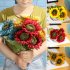3 Heads Sunflower Artificial Flowers Bouquet Home Wedding Decor DIY Crafts red 63cm