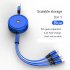 3 In 1 Fast Charging Cable Multi Port 3a Fast Charge Data Cable Retractable Compatible For Huawei Android white