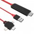 3 In 1 Hdmi compatible Converter  Adapter Usb c Cable For Iphone For Android To Tv Projector black