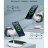 3 In 1 Magnetic Mobile Phone Headset Watch Wireless  Charger Qi Fast Charging Stand Station black