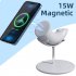 3 In 1 Magnetic Mobile Phone Headset Watch Wireless  Charger Qi Fast Charging Stand Station Dark green