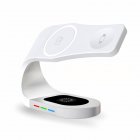 3 In 1 Magnetic Wireless Charging Station Multiple Devices Charger Dock Stand With USB Cable For Watch Earphones Smart Phones White