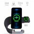 3 In 1 Magnetic Wireless Charging Station Multiple Devices Charger Dock Stand With USB Cable For Watch Earphones Smart Phones White