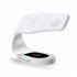 3 In 1 Magnetic Wireless Charging Station Multiple Devices Charger Dock Stand With USB Cable For Watch Earphones Smart Phones White