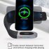 3 In 1 Magnetic Wireless Charging Station Multiple Devices Charger Dock Stand With USB Cable For Watch Earphones Smart Phones White