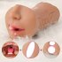 3 In 1 Men Silicone Oral Mouth Aircraft Cup Realistic Vagina Male Masturbation Device Double Hole Sex Toy Skin color