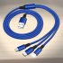 3 In 1 Multi function Data Line Mobile Mobile Phone Charging Cable One Dragging Three Braided Data Cable Black