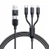 3 In 1 USB C Charging Cable 66W Fast Charging Micro USB Data Cable Cord 1 2m Length Reliable Charging For All Your Devices 1 2 meters black 3A