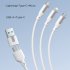 3 In 1 USB C Charging Cable 66W Fast Charging Micro USB Data Cable Cord 1 2m Length Reliable Charging For All Your Devices 1 2 meters black 3A