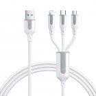 3 In 1 USB-C Charging Cable 66W Fast Charging Micro USB Data Cable Cord 1-2m Length Reliable Charging For All Your Devices 1.2 meters white 66W
