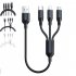 3 In 1 USB C Charging Cable 66W Fast Charging Micro USB Data Cable Cord 1 2m Length Reliable Charging For All Your Devices 1 2 meters black 3A