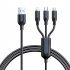 3 In 1 USB C Charging Cable 66W Fast Charging Micro USB Data Cable Cord 1 2m Length Reliable Charging For All Your Devices 1 2 meters black 3A