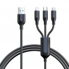 3 In 1 USB-C Charging Cable 66W Fast Charging Micro USB Data Cable Cord 1-2m Length Reliable Charging For All Your Devices 1.2m black 66W