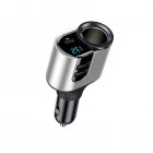 3 In 1 USB Car Charger 12-24V Cigarette Lighter Adapter Multi Ports USB PD Fast Charging Socket Splitter [silver]