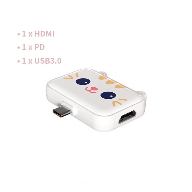 3-In-1 Usb Hub Usb3.1 Type-c Docking Station Plug-play Multi Splitter Adapter Dock