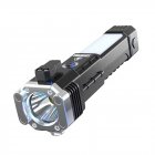 3 In1 Solar Led Mini Flashlight Multifunctional Usb Charging Safety Hammer Torch Work Lights Survival Tools as shown