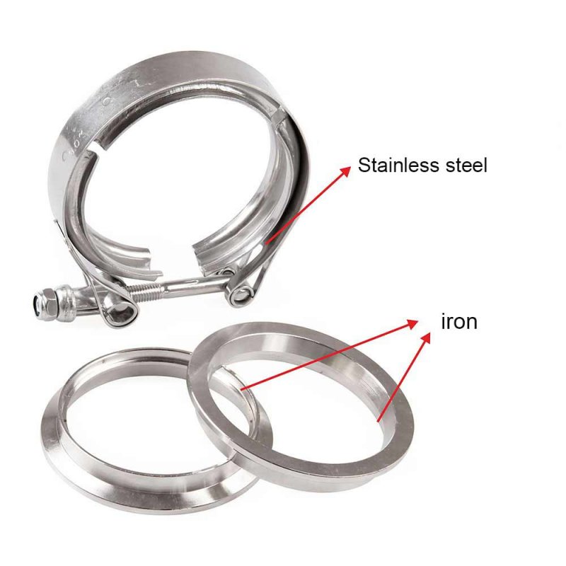 3'' Inch SS304 V-Band Clamp Set Stainless Steel M/F 3v Band Turbo Exhaust Downpipe