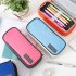 3 Layer Pencil Case Big Capacity Waterproof Zipper Pen Bag Pouch School Stationery Supply Coral pink