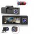 3 Lens Car DVR Driving Recorder G sensor 1080p Front   Rear   Built in Camera Dash Cam black
