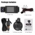 3 Lens Car Driving Recorder 2 Inch HD 1080p Front Rear Video Recorder Night Vision G Sensor Dvr Dash Cam Black
