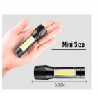 3 Mode Usb Rechargeable High-power Flashlight Mini Led Flashlight Torch Light Xml Xpr+1*cob Led Plastic style+USB cable