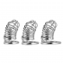 3 PCS Male Chastity Cage Lightweight Cock Cage Device Sex Toys Cock Rings With Lock For Male Men Penis Exercise Set silver with 4 0 snap ring
