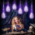 3 Pack Halloween Decoration Hanging Light Up Spider Egg Sacs Halloween Outdoor Indoor Yard Tree Hanging Ornaments purple