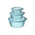 3 Pack Salad Bowls With Lids  Reusable Round Stackable Clear Plastic Sealed Container  Kitchen Food Storage Containers For Cereal Oatmeal Food Fruits blue