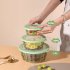 3 Pack Salad Bowls With Lids  Reusable Round Stackable Clear Plastic Sealed Container  Kitchen Food Storage Containers For Cereal Oatmeal Food Fruits green