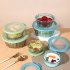 3 Pack Salad Bowls With Lids  Reusable Round Stackable Clear Plastic Sealed Container  Kitchen Food Storage Containers For Cereal Oatmeal Food Fruits green