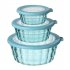 3 Pack Salad Bowls With Lids  Reusable Round Stackable Clear Plastic Sealed Container  Kitchen Food Storage Containers For Cereal Oatmeal Food Fruits green