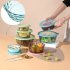 3 Pack Salad Bowls With Lids  Reusable Round Stackable Clear Plastic Sealed Container  Kitchen Food Storage Containers For Cereal Oatmeal Food Fruits green