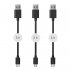 3 Pack USB to Micro USB Leads with fast charging and 480mbps data transfer for all your portable electronics needs