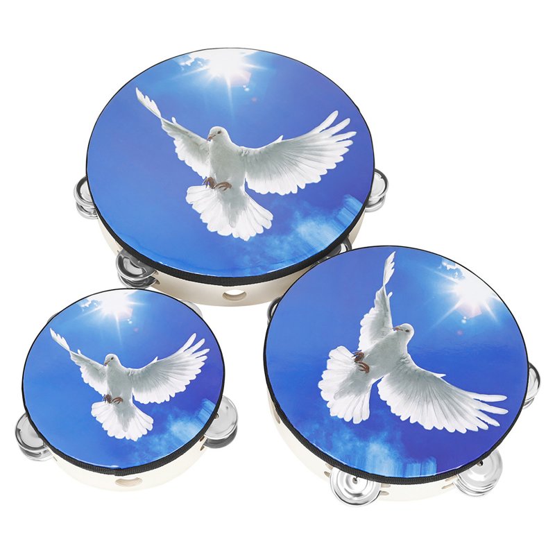 3 Packs Hand Held Tambourine Jingles Percussion Instrument Hand Tambourines Double Row Tambourine Hand Bell Music Percussion Instrument