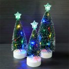 3 Pcs Christmas Tree Decoration Tabletop Light Artificial Miniature Tree Christmas Ornaments Xmas Party Favors (3 Different Sizes) 3pcs-colorful lights