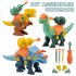 3 Pcs set Funny Diy Puzzle Toys Children Dinosaur  Model 3D Dinosaur Action Figure As shown